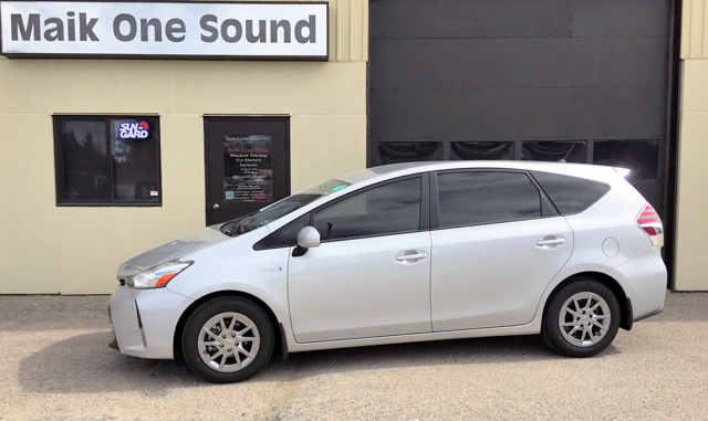 Toyota Prius V 2017 with professional window tint in North Bay